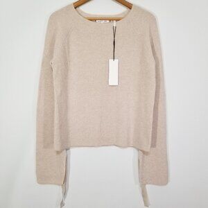 NWT Helmut Lang Wool & Cashmere Blend Ribbed Sweater Shell (Beige) Size M $370